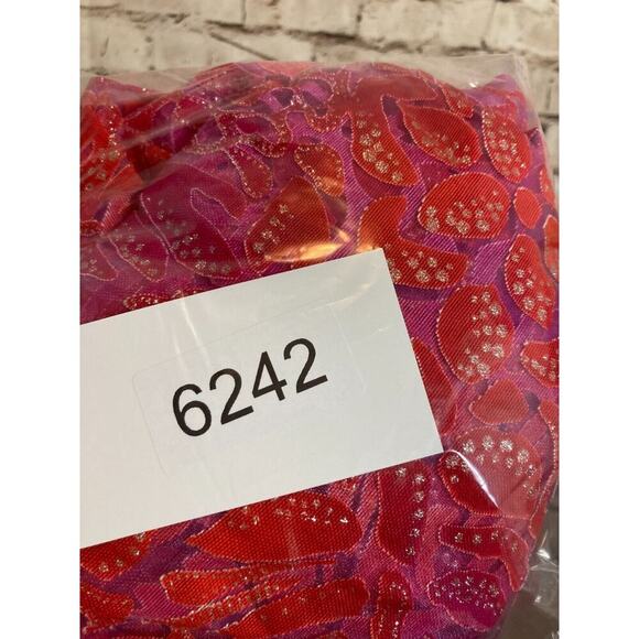 Hearts of Palm Top Womens 10 Petite Pink Glitter Burnout Button Up Sheer Floral - Picture 9 of 12